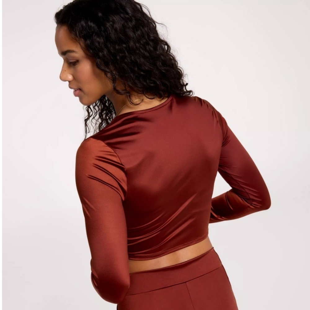 CALIA Long Sleeve Ruched Swim Rashguard - Picture 5 of 8